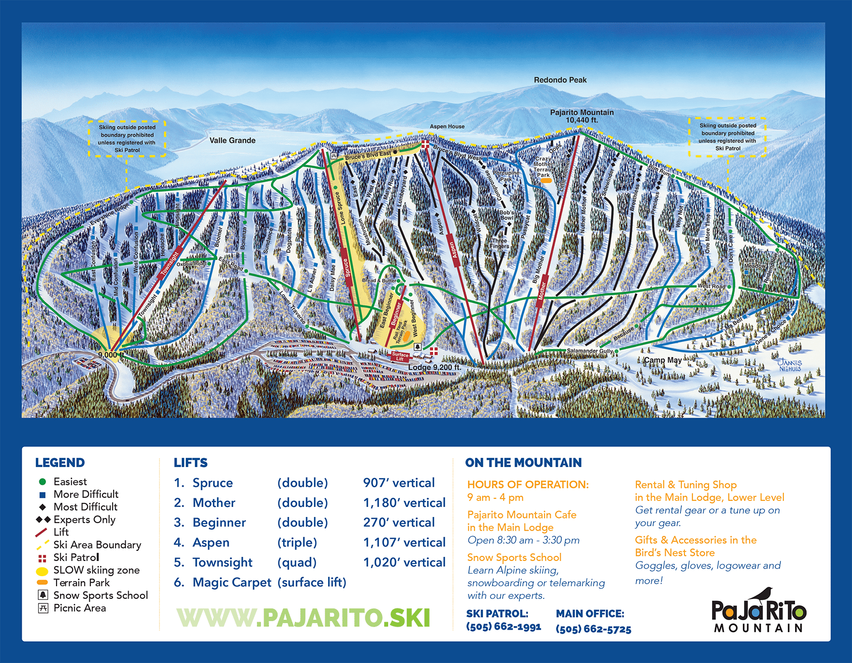 Pajarito trail map